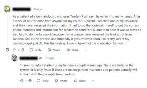 tandam ai reviews on reddit