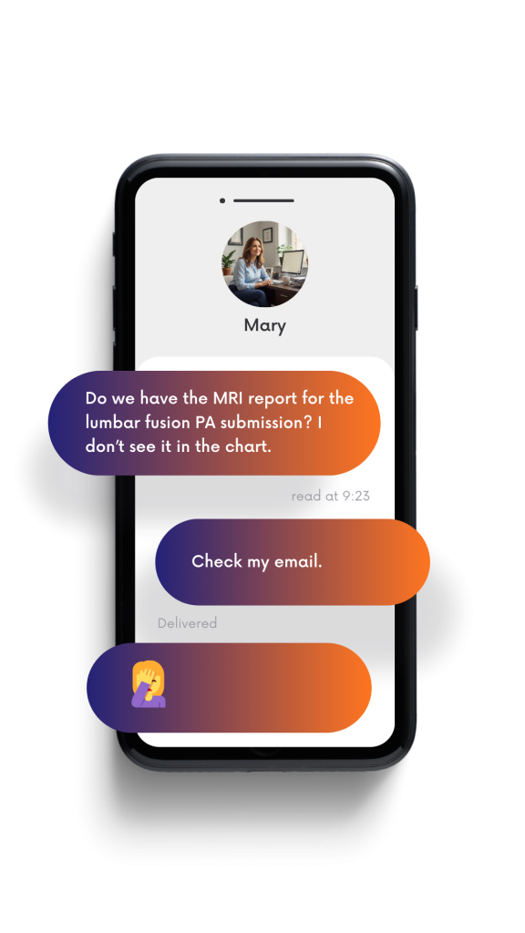 email is not medical documentation